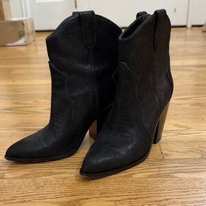 Paige Porter Suede Western Ankle Boots Size 6.5